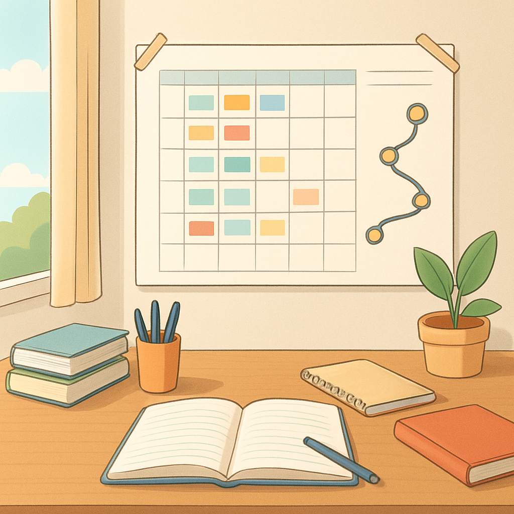 재수 독학 공부표 예시와 로드맵 이미지